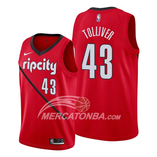 Maglia Portland Trail Blazers Anthony Tolliver Earned Rosso